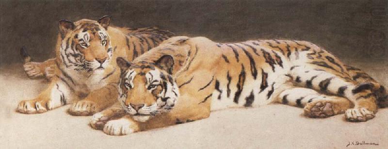 Two Wild Tigers, John Charles Dollman